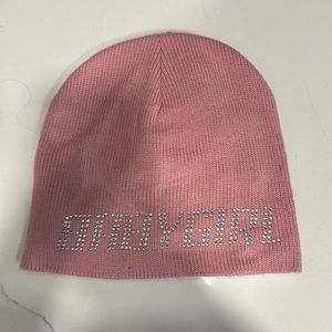 Bedazzled pink beanie
